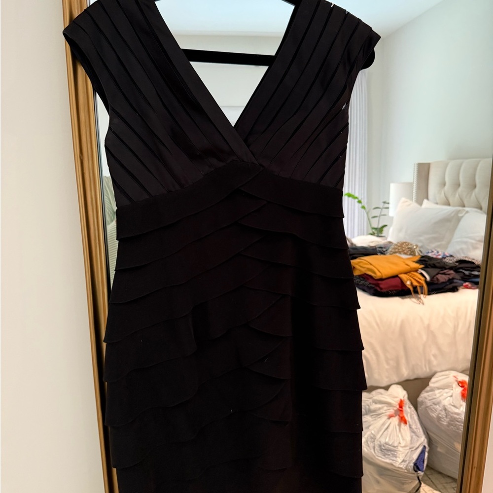 Adrianna Papell Black Layered Mini Dress